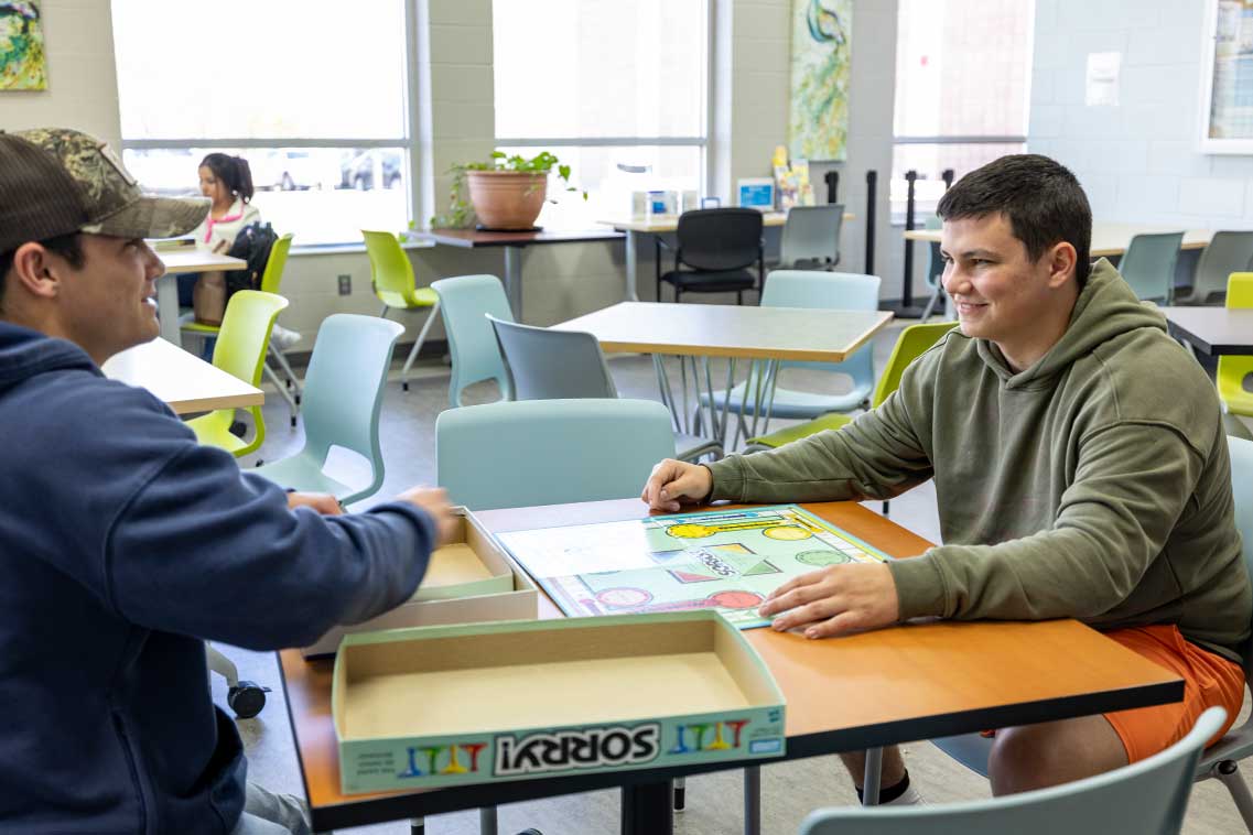 students socializing at the cookeville center