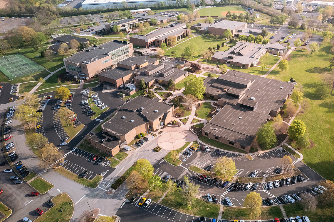 an aerial view of the Gallatin Campus