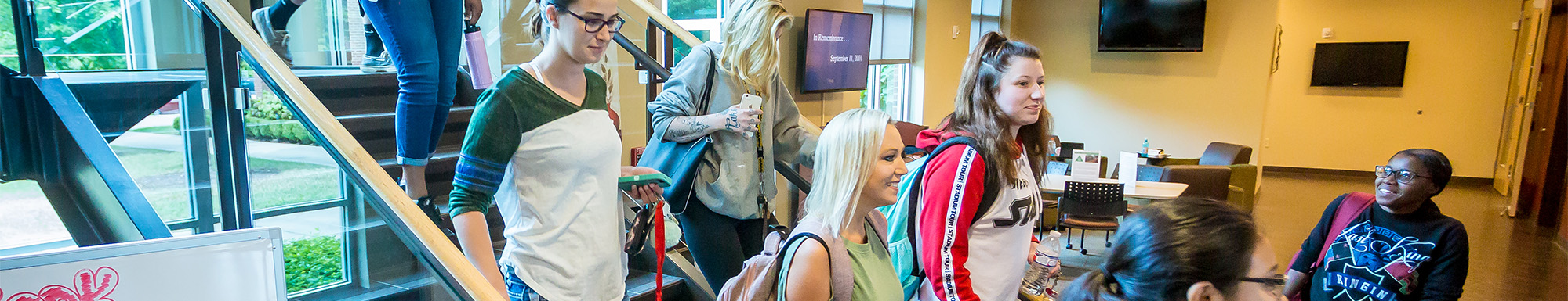 students on break at the Springfield Center