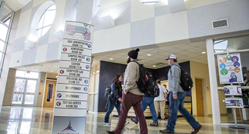 students walking on CHEC campus