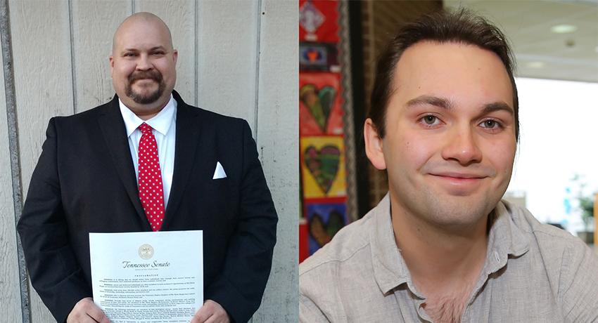 Students Jeremy Clark and Gareth Laffely