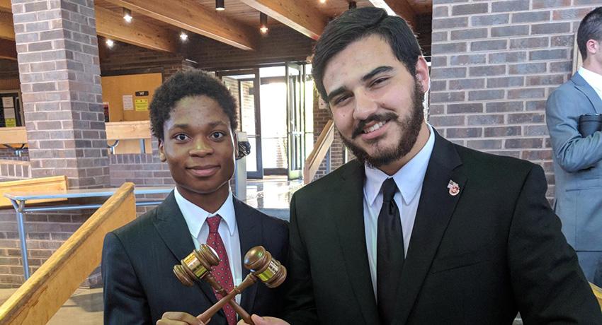 Volunteer State Community College debate students, Elijah Avery of Lebanon and Isaac Montoya of Hendersonville.
