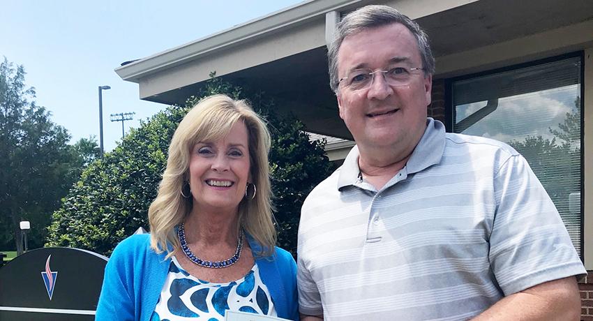 Karen Mitchell, College Foundation executive director, and Barry Young, executive director of Sumner County Tourism.