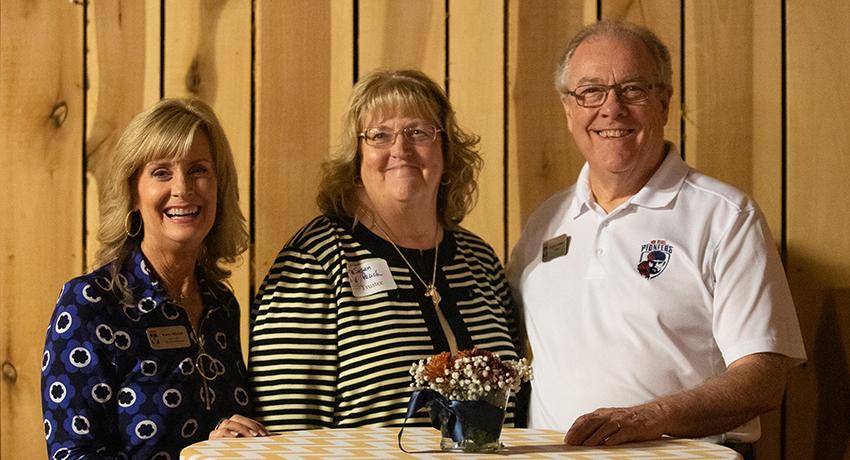 Karen Mitchell, College Foundation executive director; Susan Peach, CEO of Sumner Regional Medical Center; and Jerry Faulkner, Vol State president.