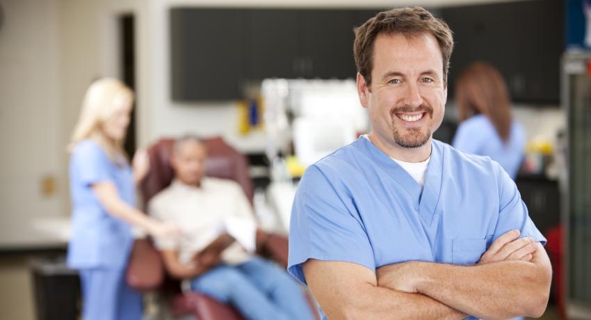 stock photo of man in scrubs