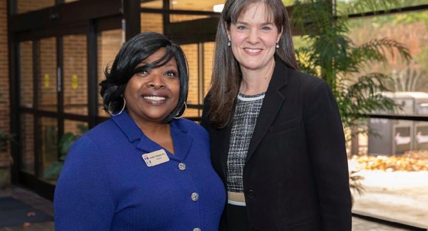 Orinthia T. Montague, Vol State Community College president, and Candice McQueen, Lipscomb University president posing for a picture