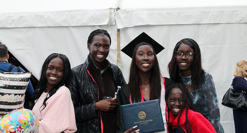 A Graduate with her family