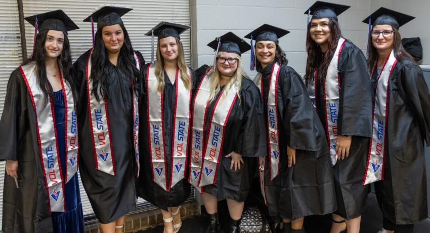 Graduates getting ready to join the ceremony