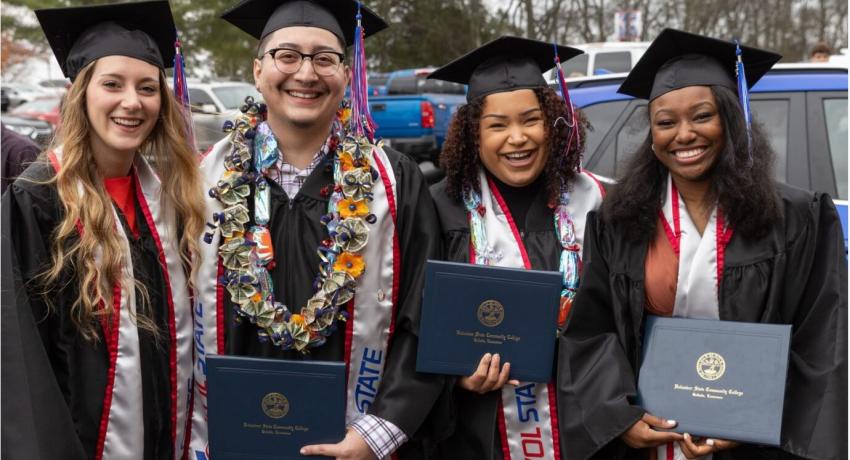 Graduates following the ceremony. 