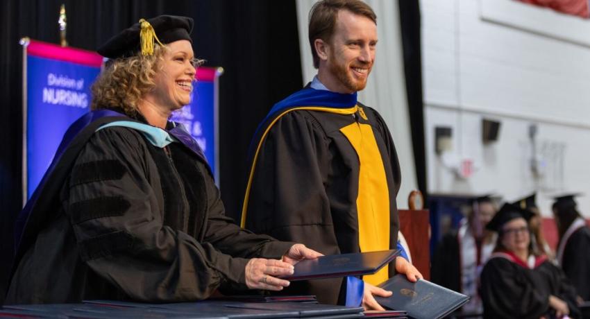 Dr. Russ Deaton and Dr. Emily Short at today's event. 