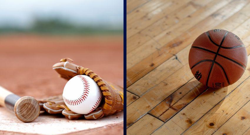 baseball, softball, and basketball images