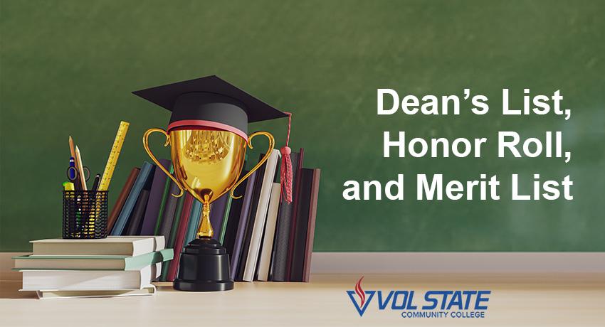 School chalkboard with words Dean's List, Honor Roll, and Merit List