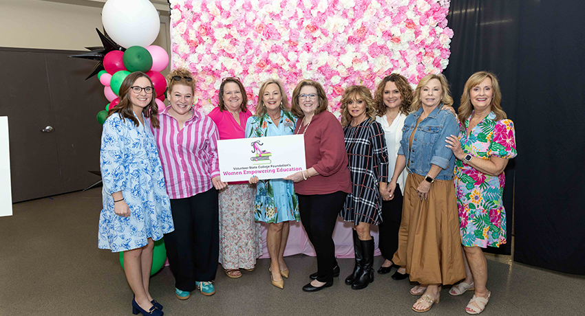Representatives with the National Association of Small Trucking Companies (NASTC), Summa Cum Laude Sponsor, pictured with Dr. Wendi Tostenson, President, Volunteer State Community College and Karen Mitchell, Vice President for Advancement and Ex. Dir. of the Vol State Foundation