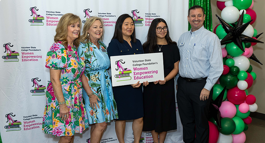 Representatives with Subaru of Gallatin, Summa Cum Laude Sponsor, pictured with Dr. Wendi Tostenson, President, Volunteer State Community College and Karen Mitchell, Vice President for Advancement and Ex. Dir. of the Vol State Foundation