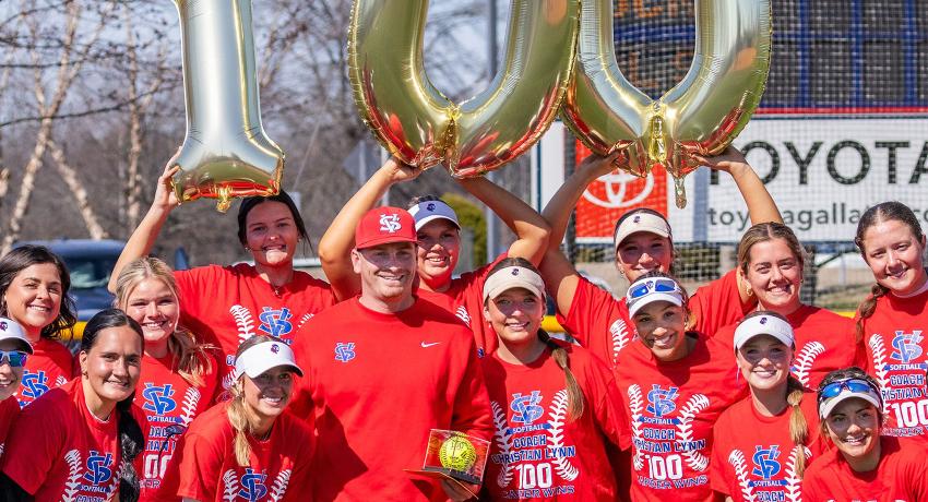 Softball Coach Christian Lynn recorded his 100th career win with a victory over Motlow State.