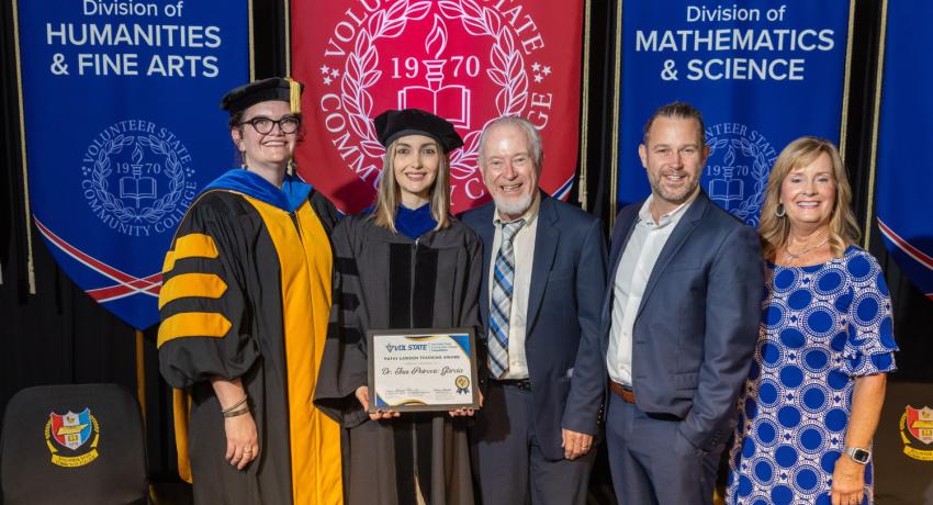 The inaugural recipient of the Patsy Lawson Teaching Excellence Award, Dr. Ines Petrovic Garcia,