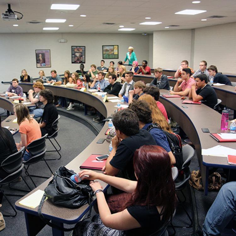 students in a high school program