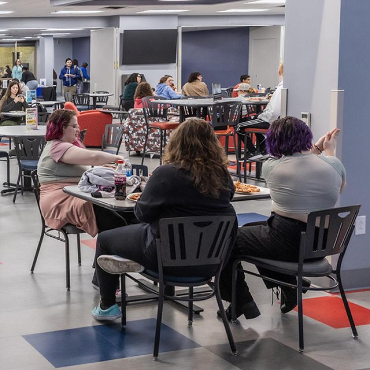 students enjoying the cafeteria